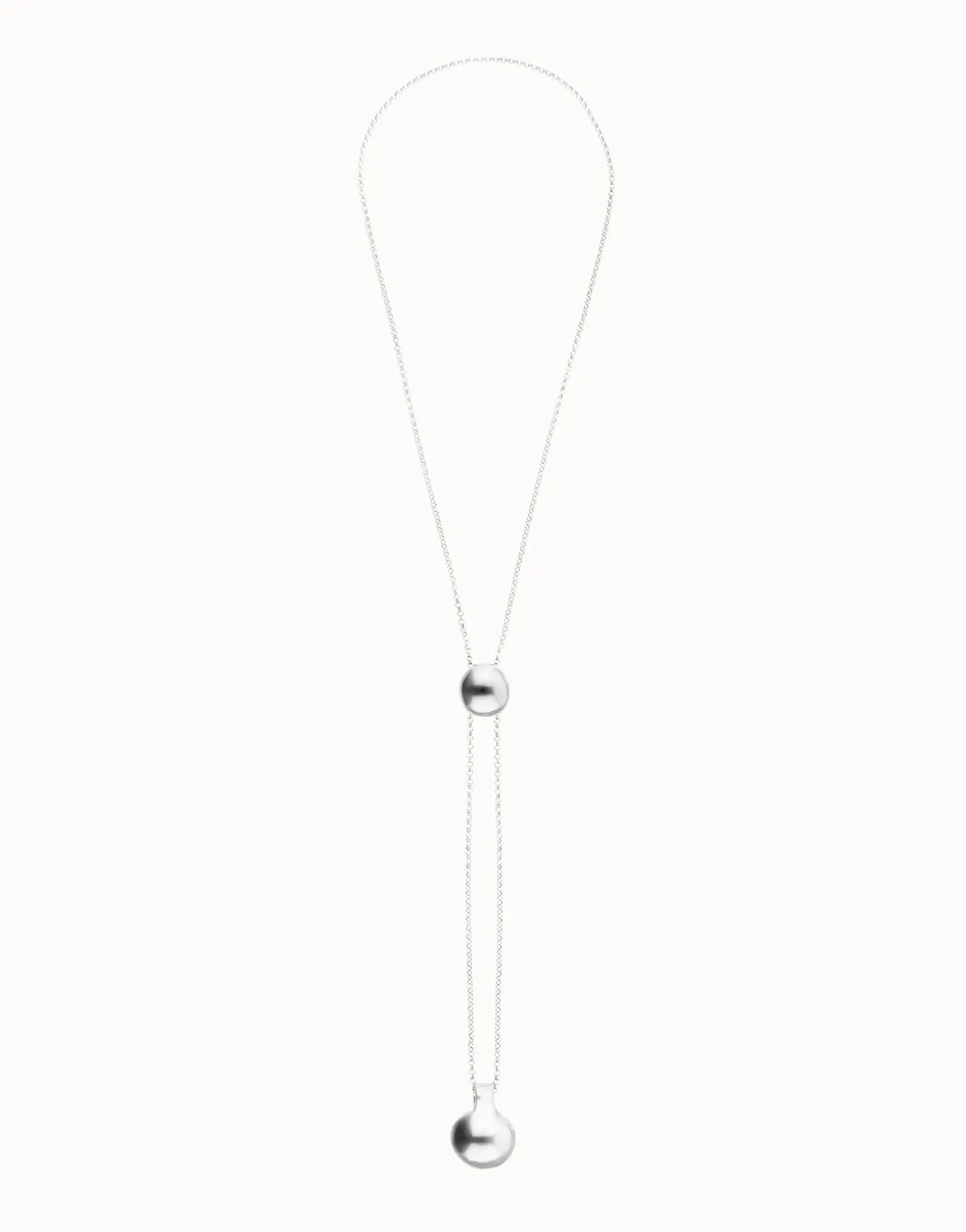 Collar de cadena bañada en plata de ley regulable con dos pesos