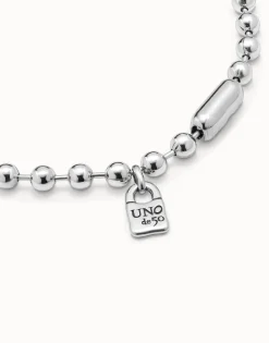Collar de cuentas bañada en plata de ley