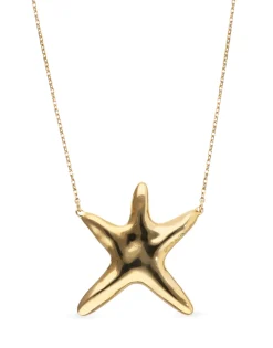 Collar largo bañado en oro con estrella de mar
