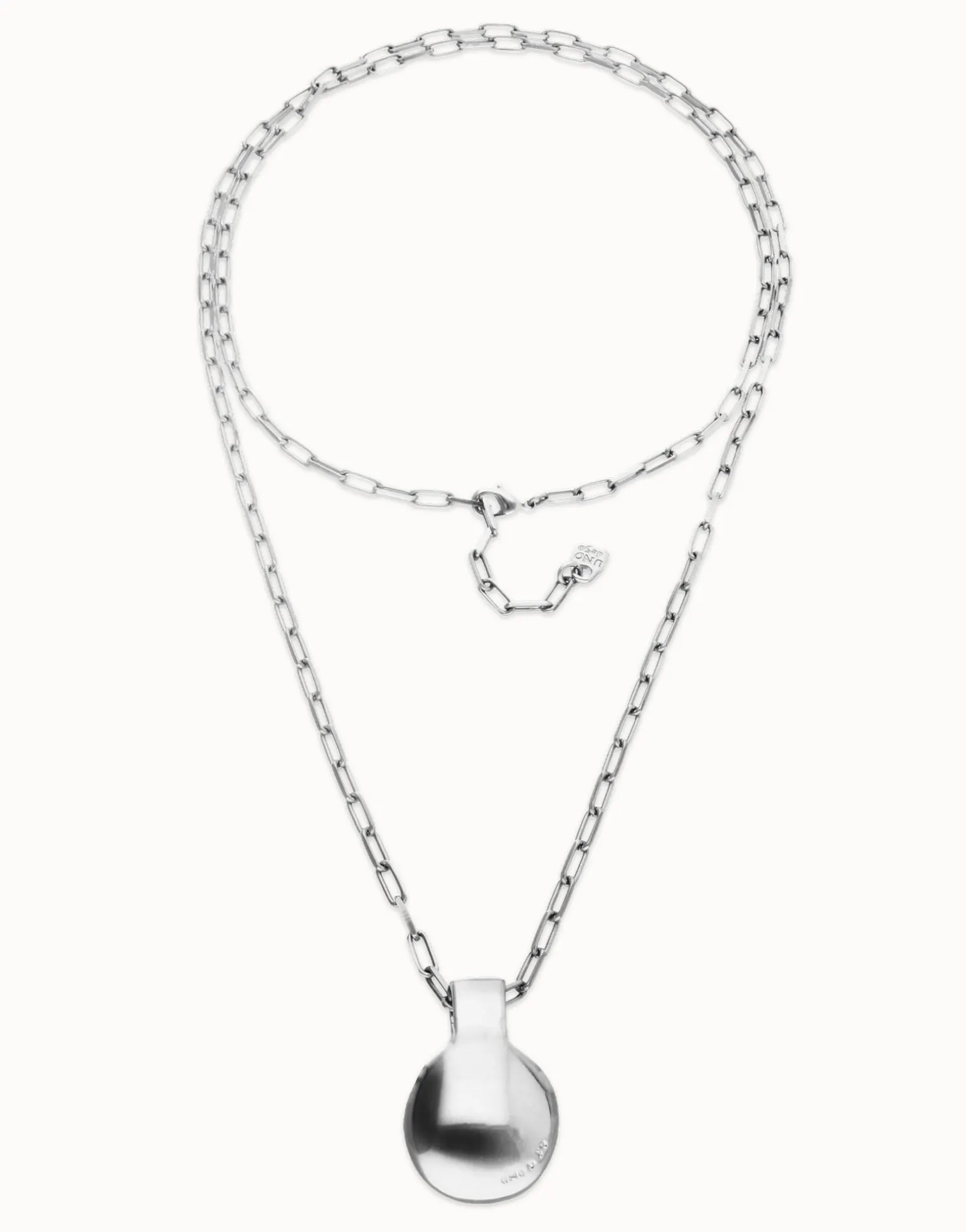 Collar largo bañado en plata de ley con esfera grande