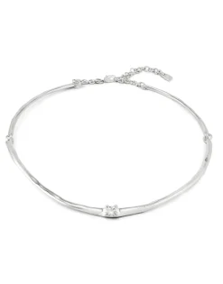 Collar rígido bañado en plata de ley y circonita blanca