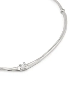 Collar rígido bañado en plata de ley y circonita blanca