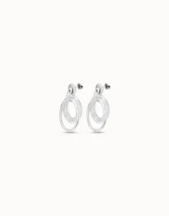 Pendientes aros irregulares bañados en plata de ley