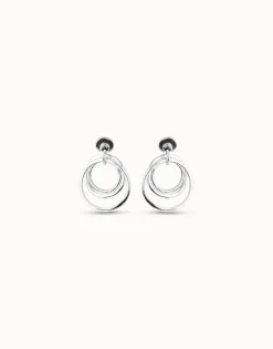 Pendientes aros irregulares bañados en plata de ley