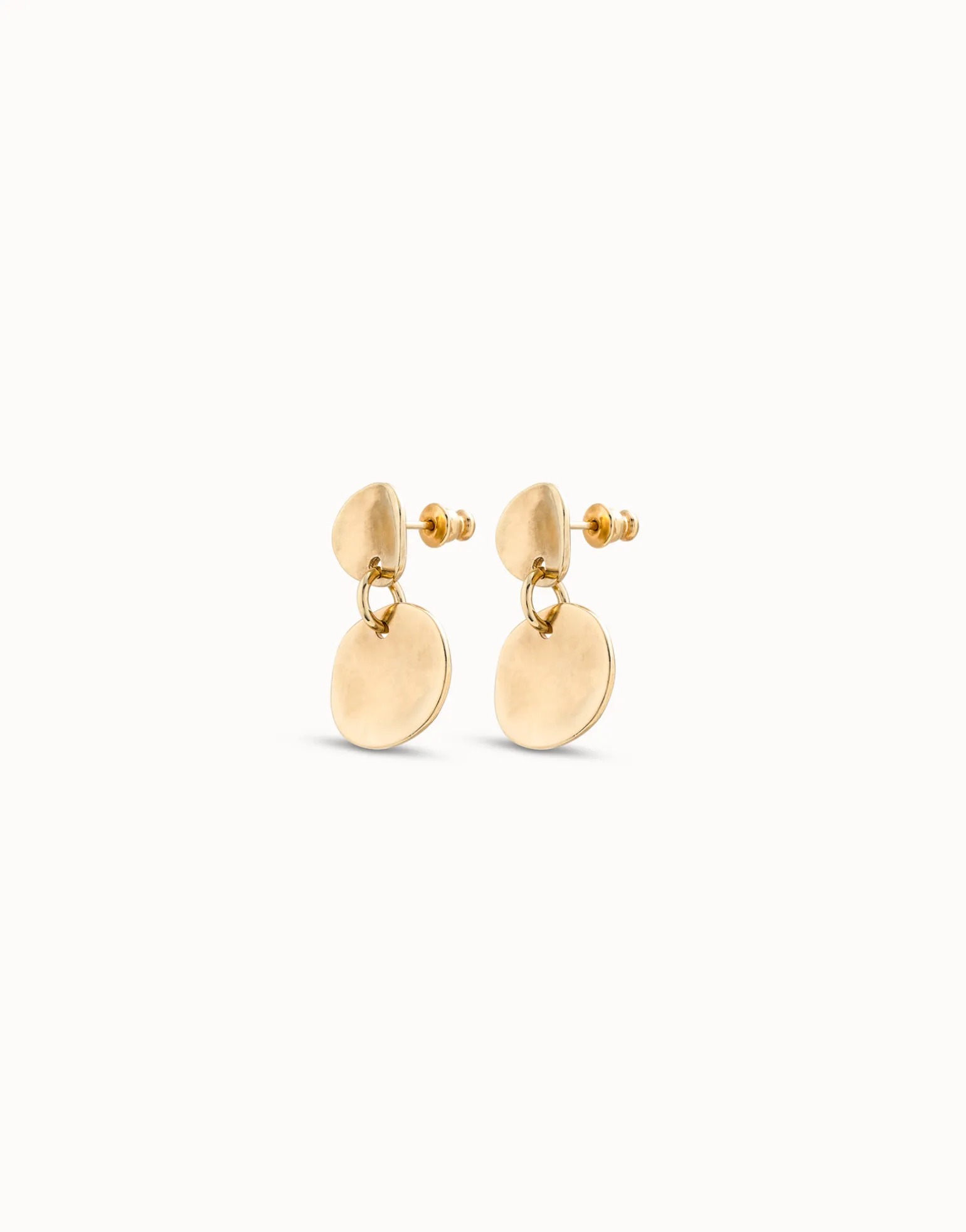Pendientes articulados bañadoss en oro de 18k