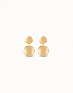 Pendientes articulados bañadoss en oro de 18k