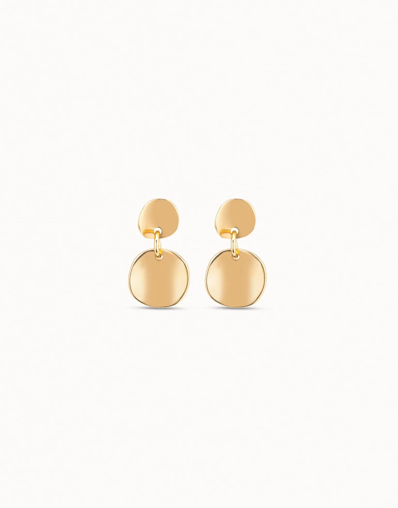 Pendientes articulados bañadoss en oro de 18k