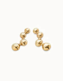 Pendientes bañada en oro 18k y cuatro bolas en forma de burbujas
