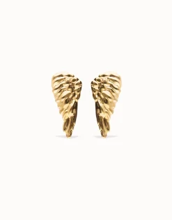 Pendientes bañados en oro 18k con forma de alas