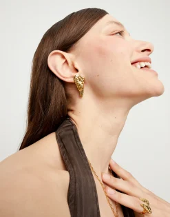Pendientes bañados en oro 18k con forma de alas