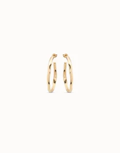 Pendientes de aro abierto bañados en oro de 18k