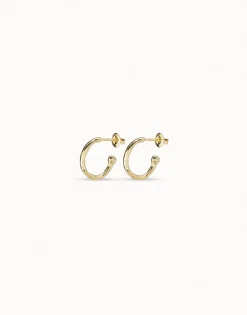 Pendientes en forma de aros bañados en oro de 18k