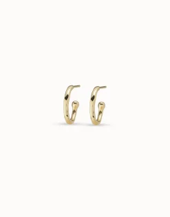 Pendientes en forma de aros bañados en oro de 18k