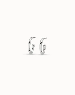 Pendientes en forma de aros bañados en plata de ley
