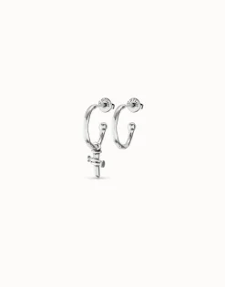 Pendientes en forma de aros bañados en plata de ley