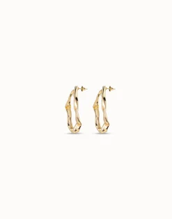 Pendientes maxi de eslabones bañados en oro de 18k