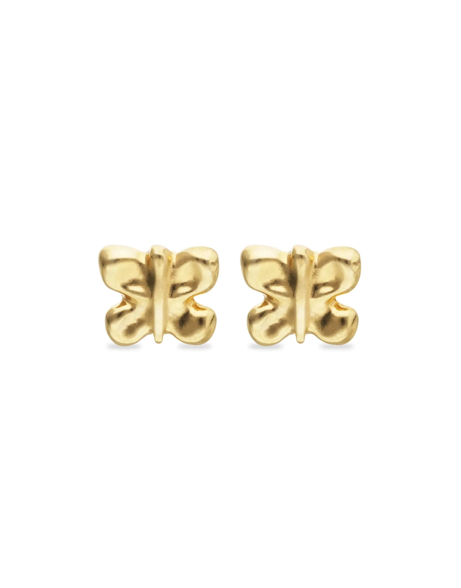 Pendientes pequeños con forma de mariposa bañados en oro 18k