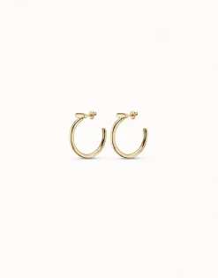 Pendientes redondos bañados en oro de 18k