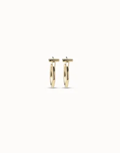 Pendientes redondos bañados en oro de 18k
