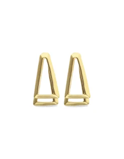 Pendientes triangulares dobles bañados en oro 18k