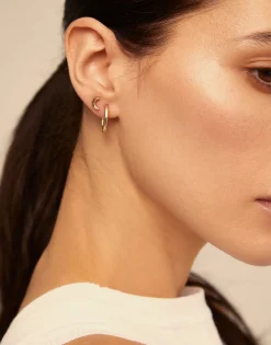 Piercing bañado en oro de 18k de luna