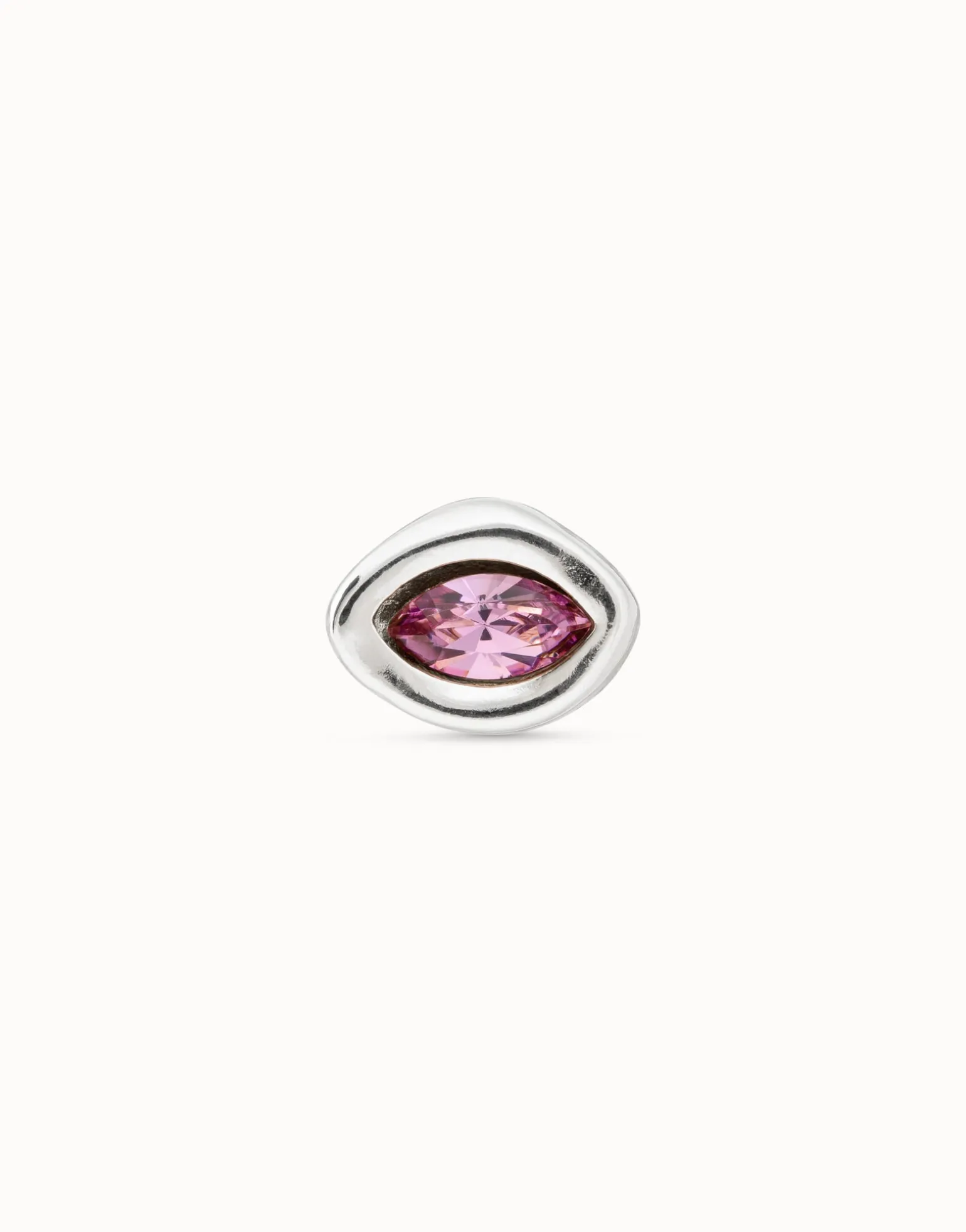 Piercing bañado en plata de ley con cristal rosa mujer