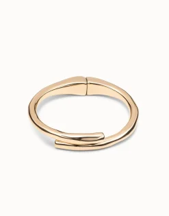 Pulsera bañada en oro de 18k con forma de túbulo y muelle oculto