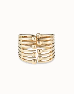 Pulsera bañada en oro de 18k Loved con múltiples cabezas de clavo