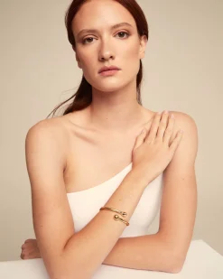 Pulsera bañada en oro 18k con muelle interior