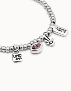 Pulsera bañada en plata de ley con charms