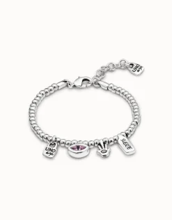 Pulsera bañada en plata de ley con charms