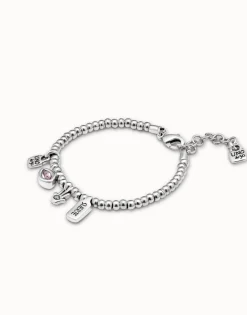 Pulsera bañada en plata de ley con charms