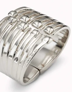 Pulsera bañada en plata de ley con múltiples cabezas de clavo