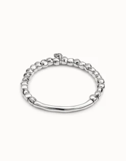 Pulsera bañada en plata de ley con pieza tubular