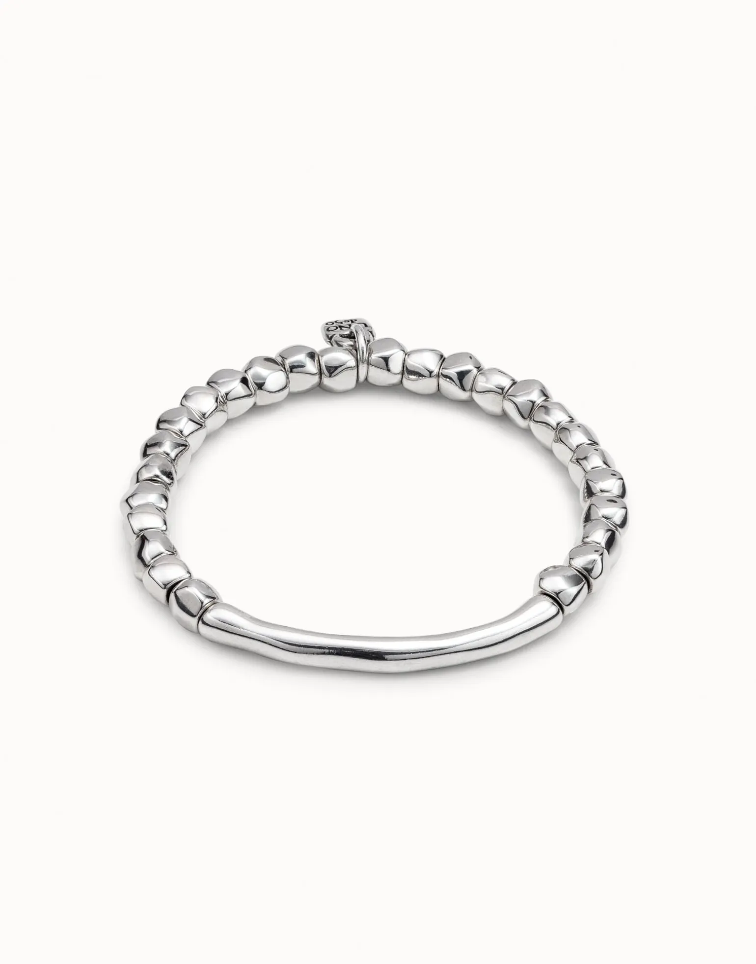 Pulsera bañada en plata de ley con pieza tubular