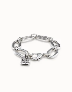 Pulsera bañado en plata de ley de eslabones gruesos