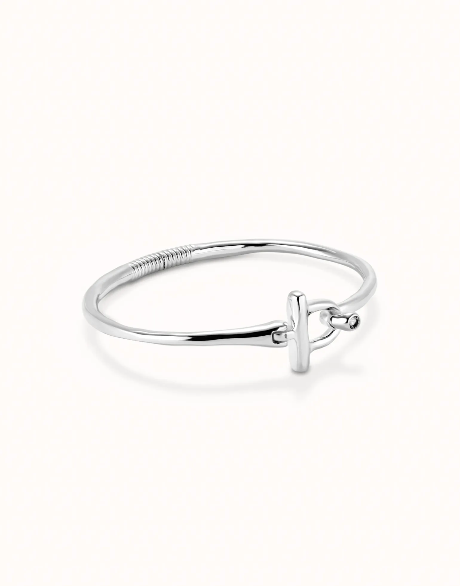 Pulsera con cierre frontal bañada en plata de ley con topacio blanco