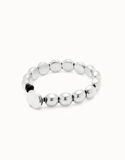 Pulsera con cuentas redondas pequeñas bañadas en plata de ley