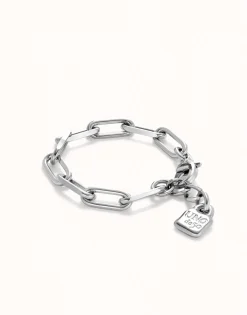 Pulsera con eslabones bañada plata de ley