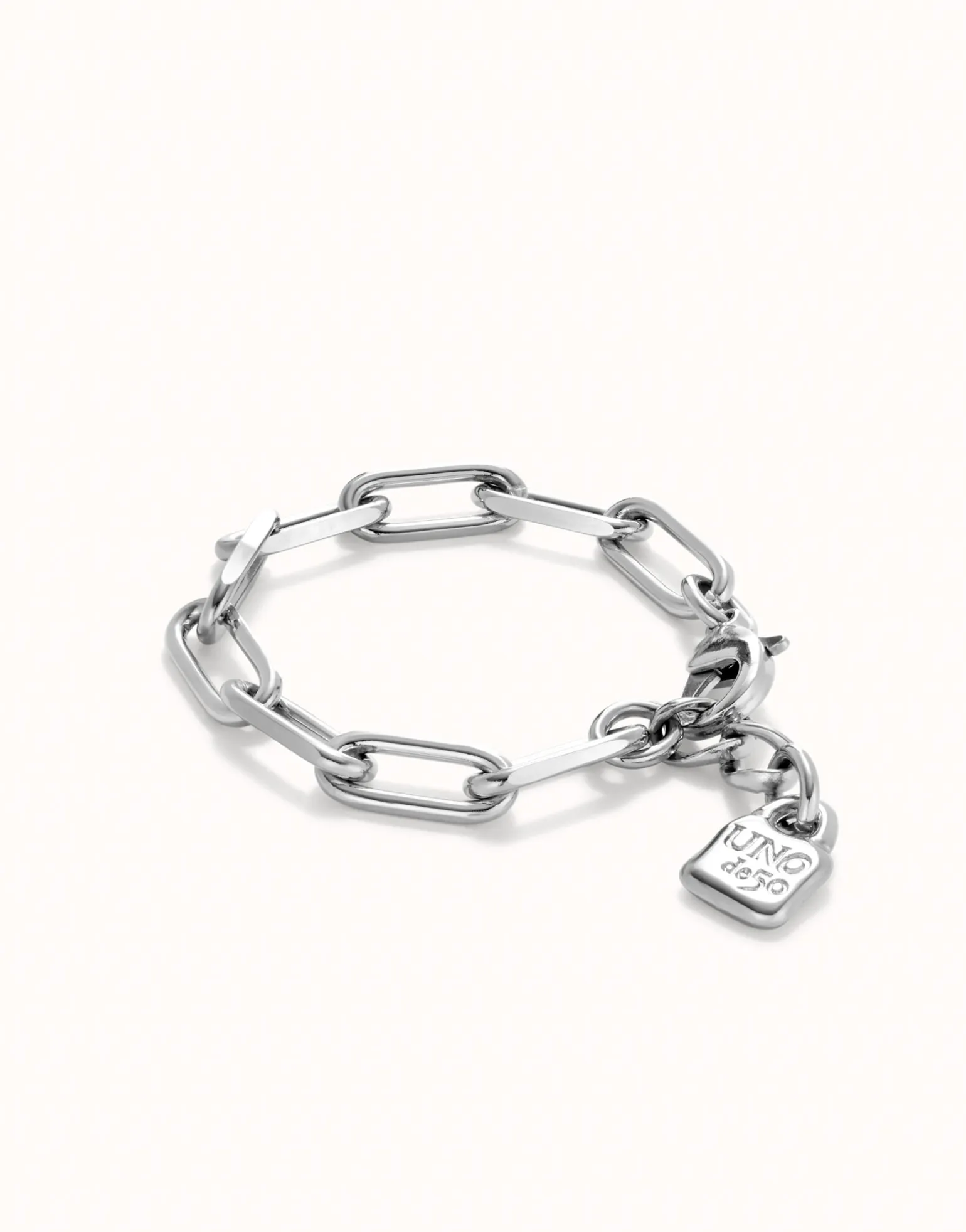 Pulsera con eslabones bañada plata de ley