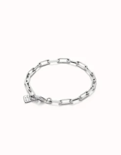 Pulsera con eslabones grandes bañada en plata de ley