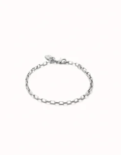 Pulsera con eslabones medianos bañada en plata de ley