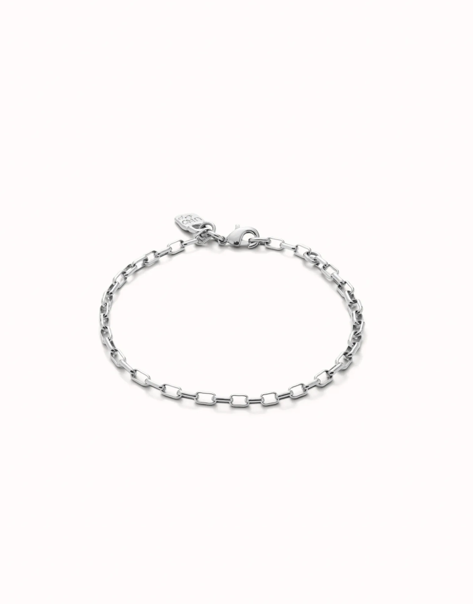Pulsera con eslabones medianos bañada en plata de ley