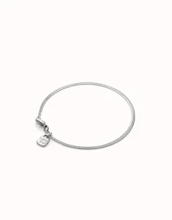 Pulsera con forma plana bañada en plata de ley