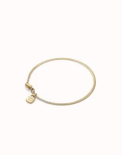 Pulsera con forma plana bañada en oro 18k
