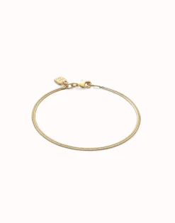 Pulsera con forma plana bañada en oro 18k