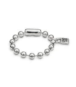 Pulsera de bolas bañada en plata de ley