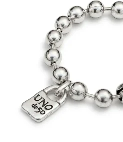 Pulsera de bolas bañada en plata de ley