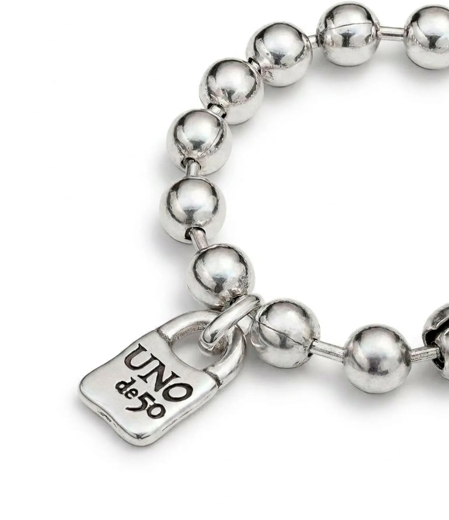 Pulsera de bolas bañada en plata de ley