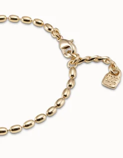 Pulsera de eslabones ovalados pequeños bañados oro de 18K